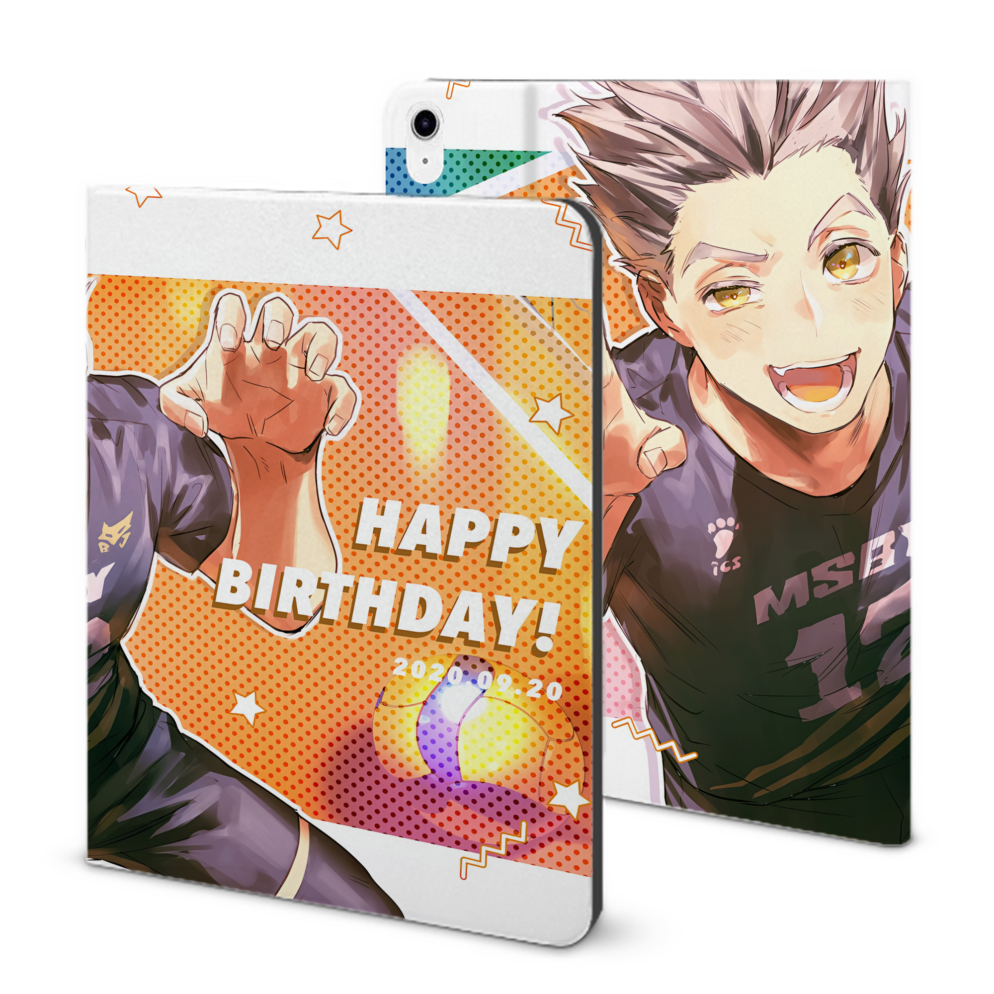 （画像用） ハイキュー!! Haikyu!! IPad ケース ブック型 PUレザー TPU 耐衝撃 軽量 薄型 ペン収納なし 全面保護 IPad 各モデル対応